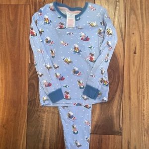 Mini Boden winter bunny pajamas Size 5.